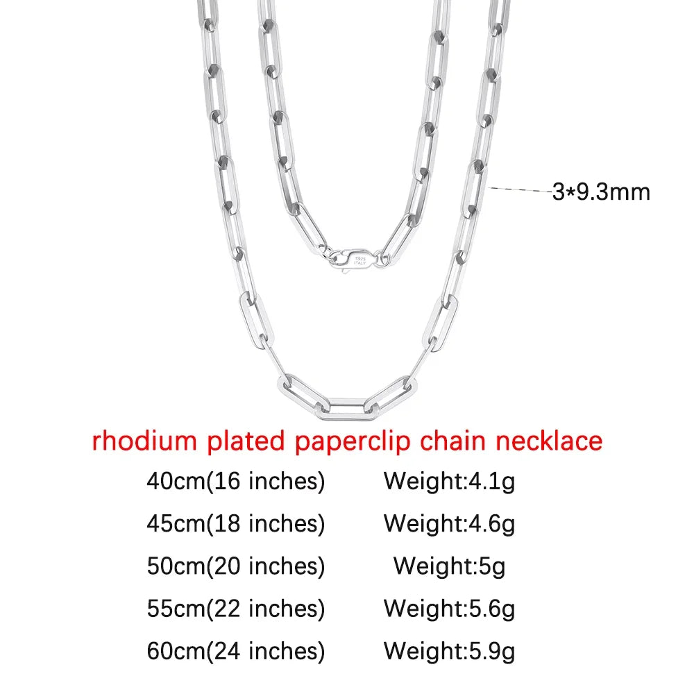 Orsa Jewels 14K vergoldete 925er Sterlingsilber Halskette Büroklammer