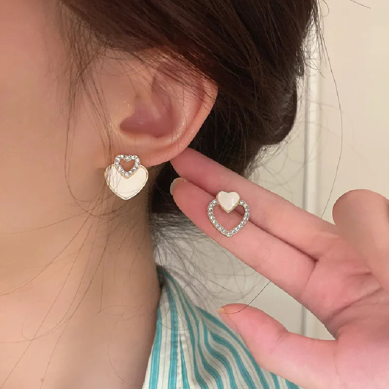 Romantische Rosa Acryl Herz Tropfen Ohrringe für Damen