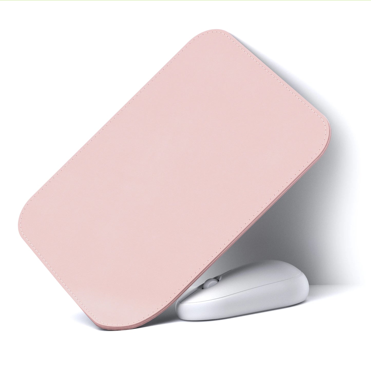 Rutschfestes 4mm PU Leder Mauspad mit genähter Kante