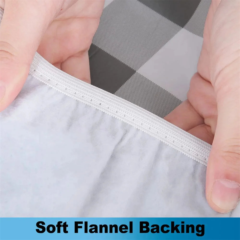 Elastische Vinyl Tischdecke wasserdicht für Heim und Garten