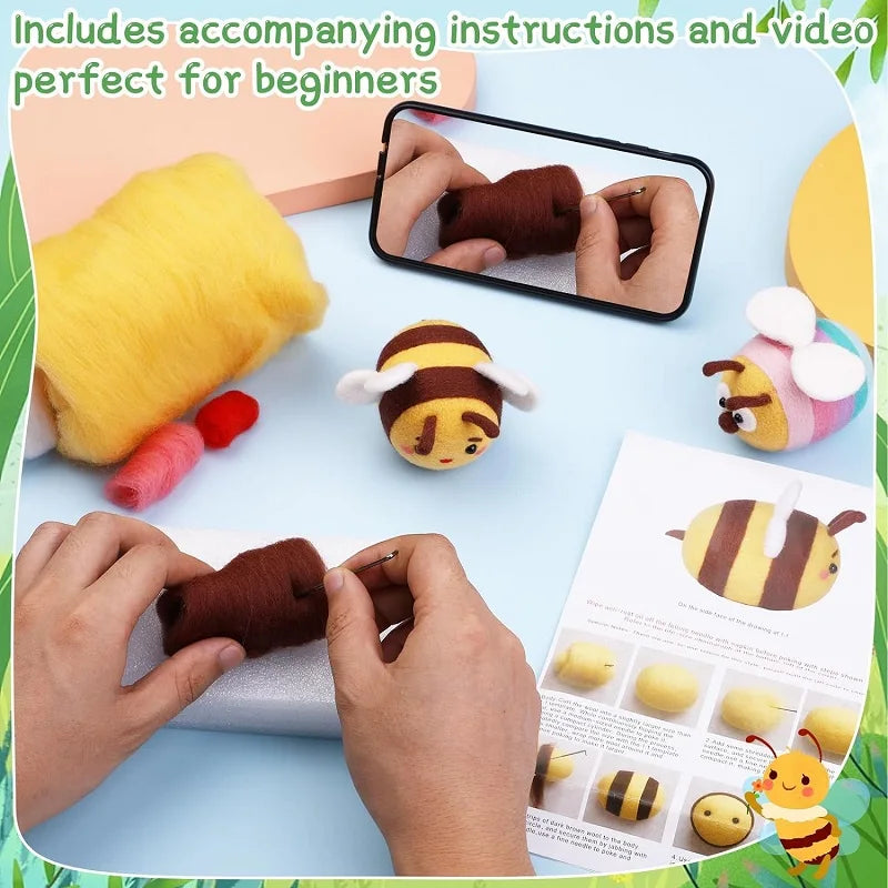 Umfangreiches Wollnadel-Filz-Set für kreatives DIY-Handwerk