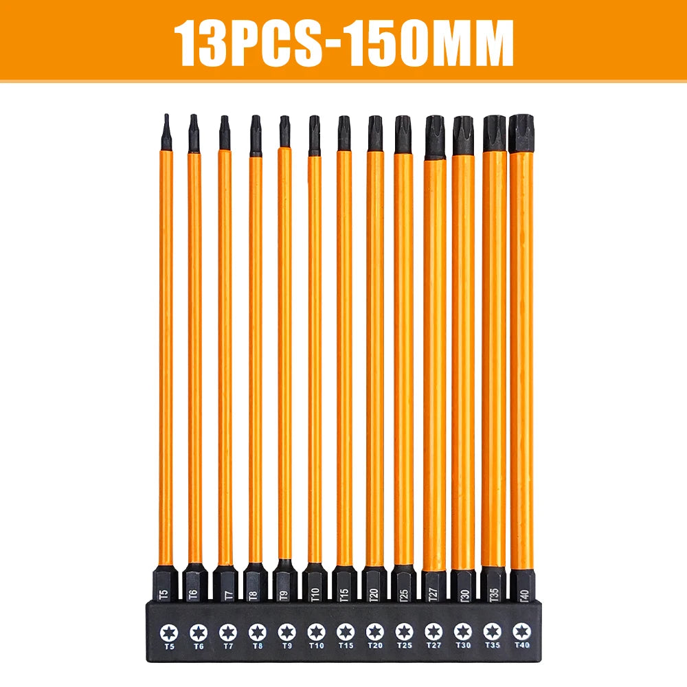 14-teiliges Schlag-Torx-Bit-Set T5-T40 mit Griff – robust - präzise Schrauben