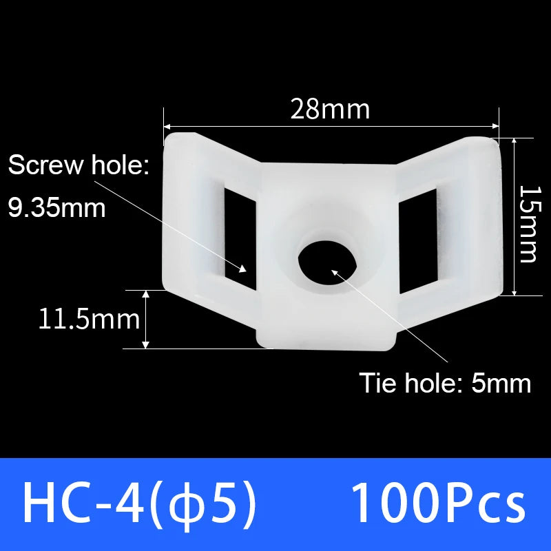 100 Stück Kabelbinderhalter Kunststoff Kabelbefestigung für USB Kabel