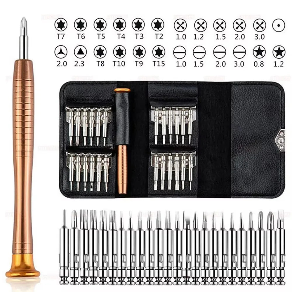 25in1 Präzisions-Schraubendreher-Set aus Chrom-Vanadium Stahl – Perfekt für Elektronik - Laptop