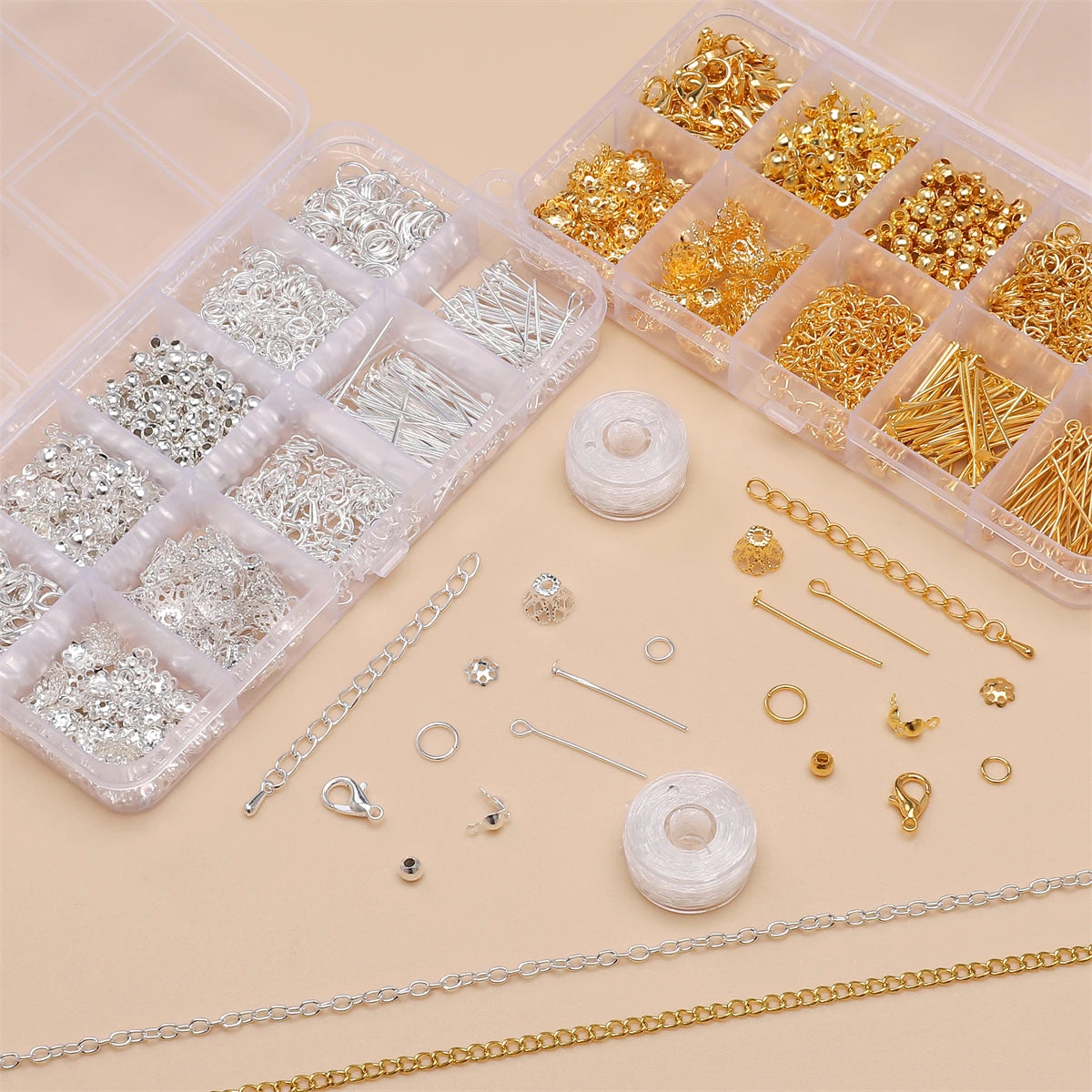 820-teiliges DIY Schmuckset mit Legierungsketten und Multi-Connector Verschluss