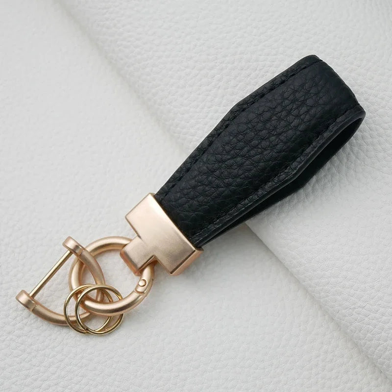 Luxus Leder Schlüsselanhänger Unisex Auto Schlüsselbund mit Metallring