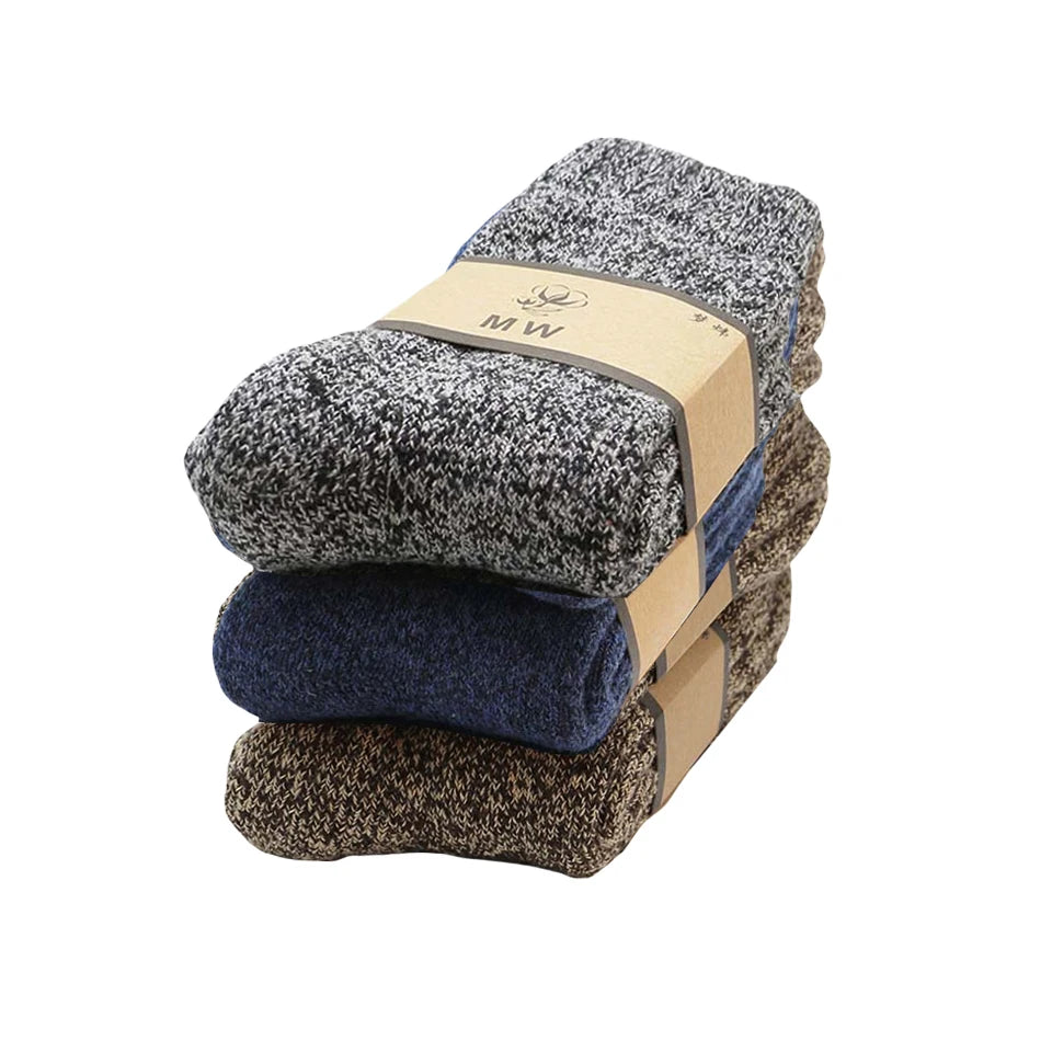Dicke warme Merino Wollsocken für Männer im 3er Pack