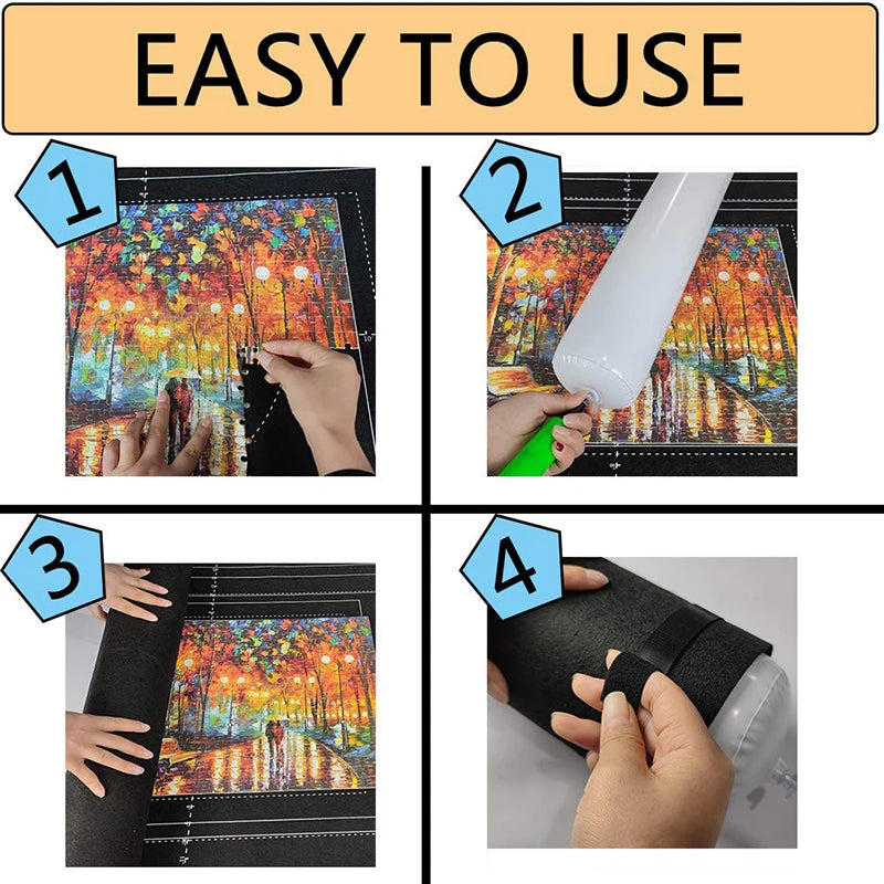 Tragbare Puzzle Aufbewahrungsmatte aus Filz in Grau Schwarz