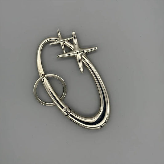 Y2K Punk Karabiner Schlüsselanhänger Stern Oval Axtförmiger Gothic Stil
