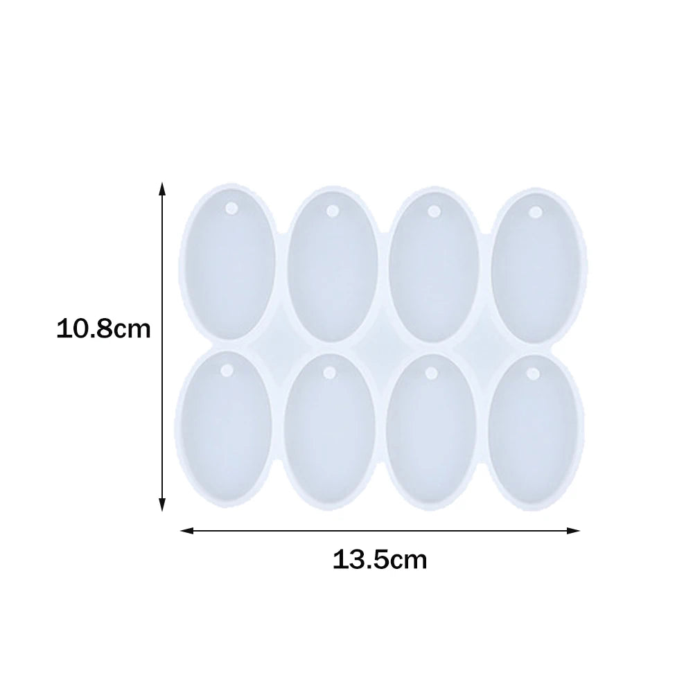 8 bis 12 DIY Silikonformen runde ovale Harz Anhänger für Schmuckherstellung