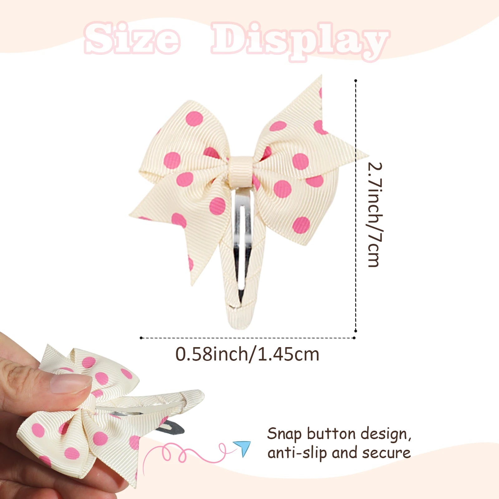 Rutschfeste Haarspangen mit Schleifen für Baby und Kleinkinder