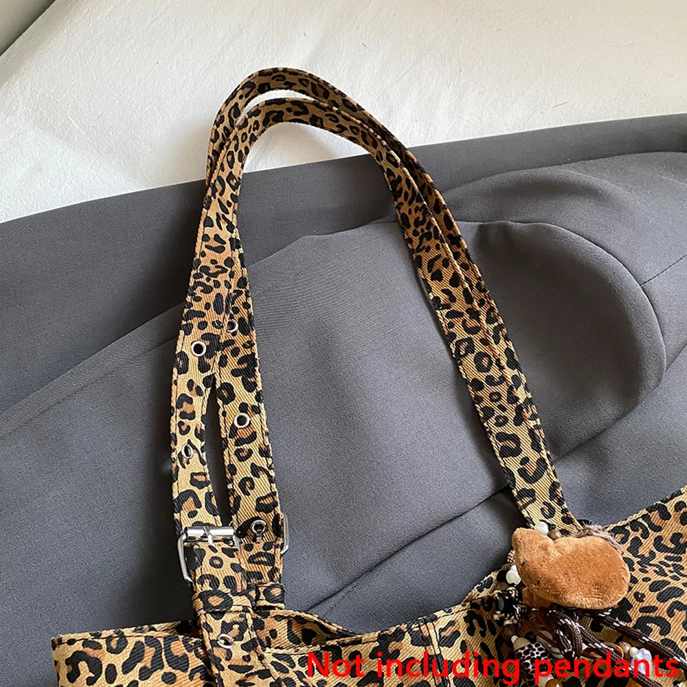 Leichte Damen Umhängetasche mit großem Fassungsvermögen und Leopardenmuster