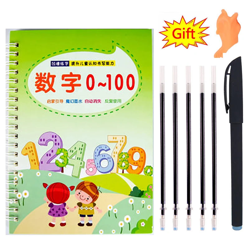 Magisches 3D Lernbuch Zahlen 0-100 mit wiederverwendbarem Stift für Kinder