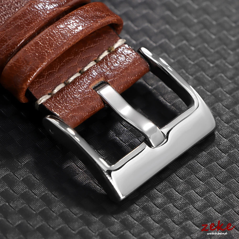 Vintage Ölwachs Leder Uhrenarmband 20mm 22mm mit Pin Schnalle Unisex