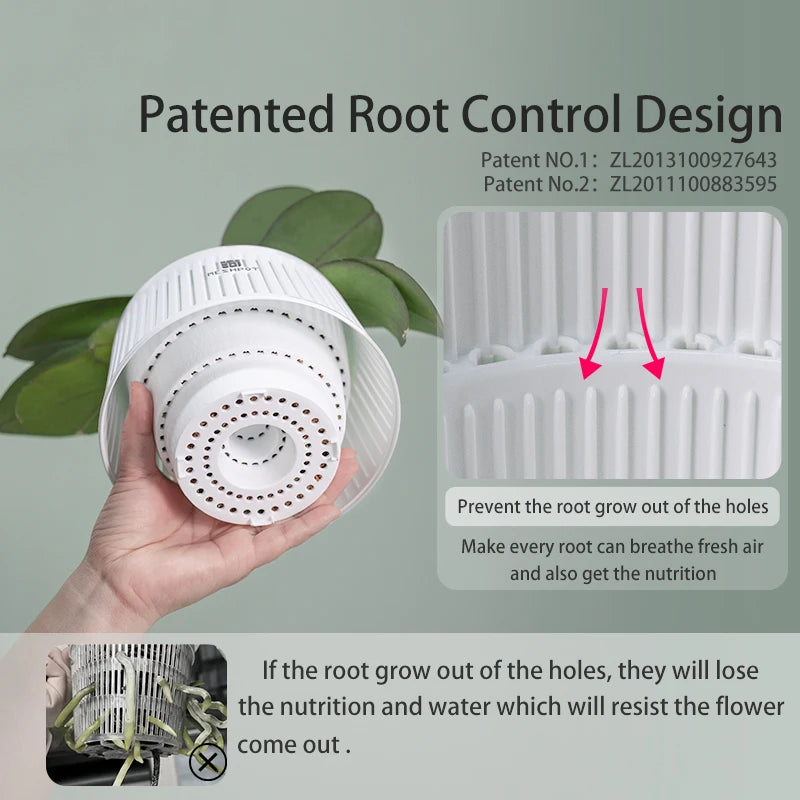 Dekorativer Pflanztopf für Orchideen und Zimmerpflanzen mit Wurzelkontrolle