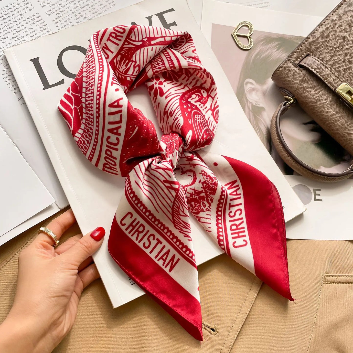 Modischer Hahnentritt Quadratschal für Damen – vielseitig tragbar