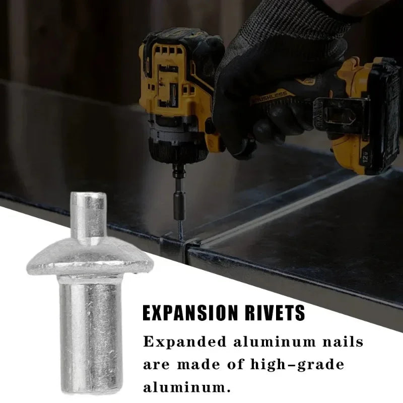100x Aluminium Hammer Drive Expansion Nieten Verschiedene Größen Set