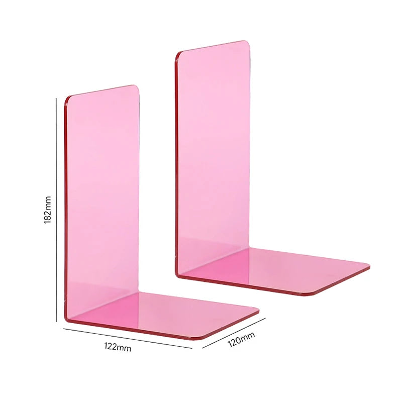 Klare Acryl Buchstützen L-Form für Schreibtisch und Regal