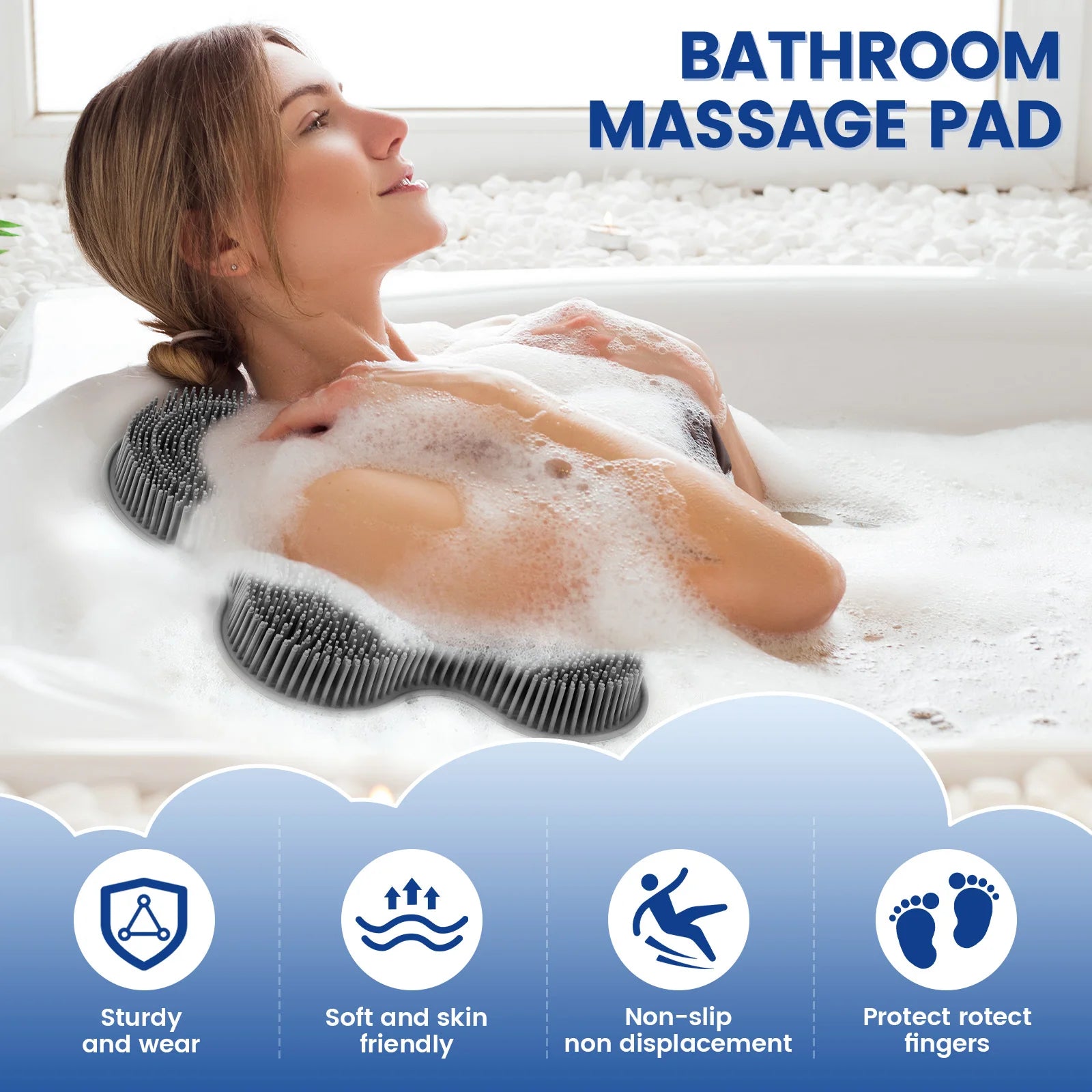 Rutschfeste Silikon-Körperdusche mit Wandmontage für sanfte Reinigung