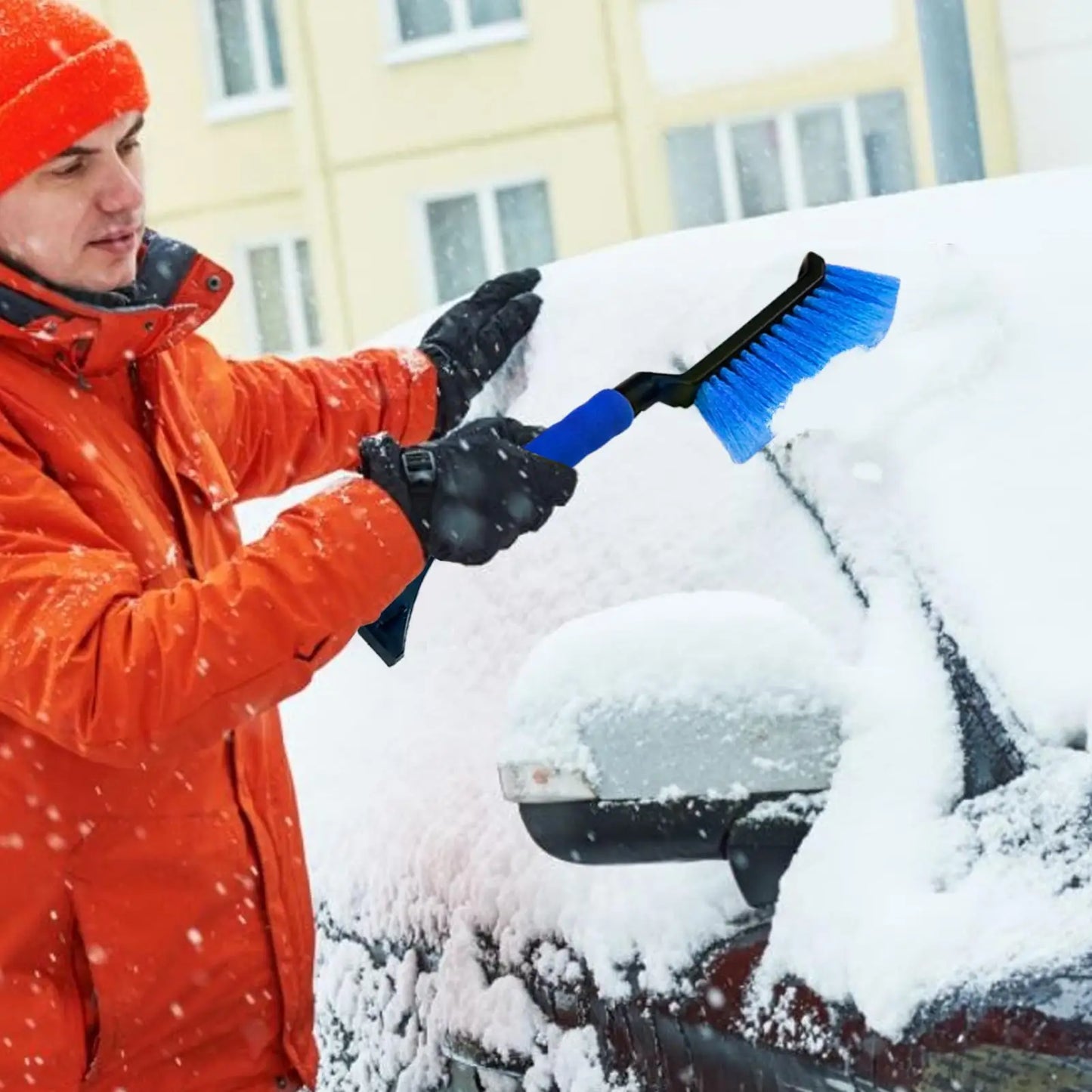 2-in-1 Eiskratzer und Schneebürste mit ergonomischem Griff für Auto und LKW