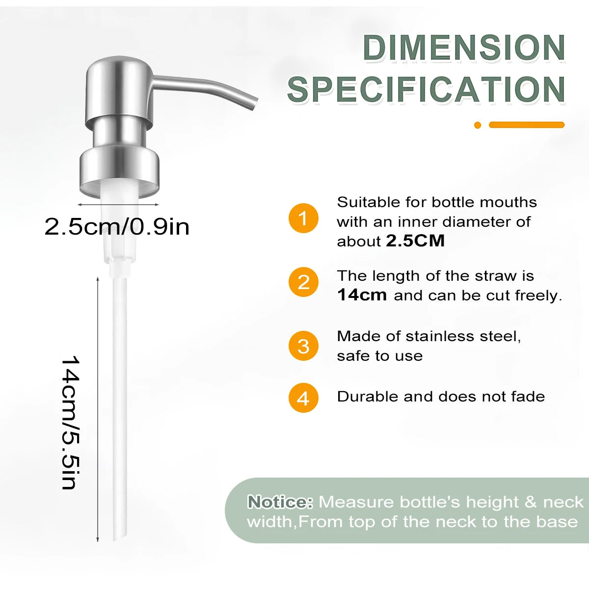 Edelstahl Pumpenkopf 2,5cm für Seifenspender Bad und Küche