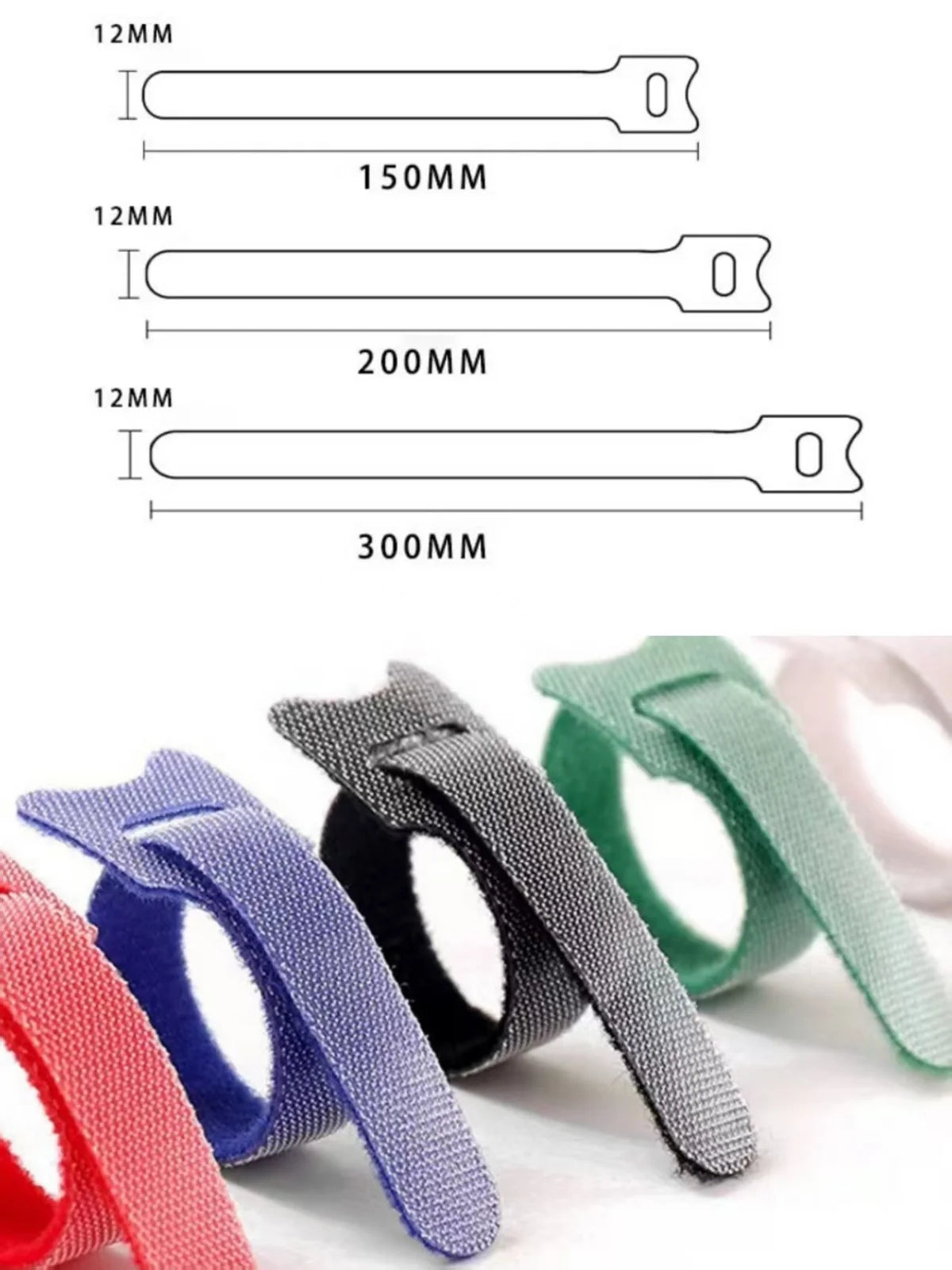 50er Kabelbinder Klettverschluss Nylon – Kabelorganizer für TV & Computer-Yabubest - Home & More