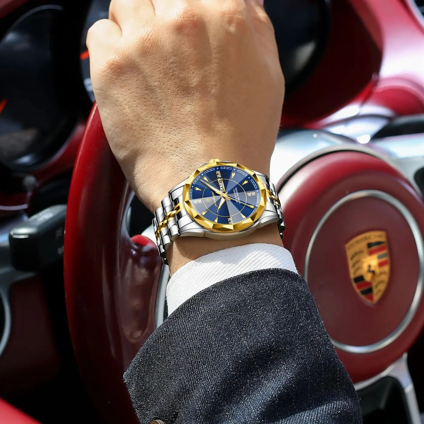 Luxus Herren Quarzuhr Wasserdicht Edelstahl Business Armbanduhr