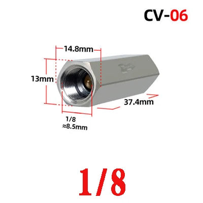 Pneumatisches Rückschlagventil Messing mit BSP Innengewinde 1 8 bis 3 4