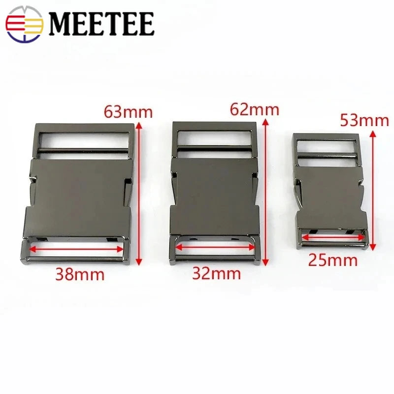 3er Set Metall Schnallen Verschluss 19 25 32 38mm für Rucksack Gürtel