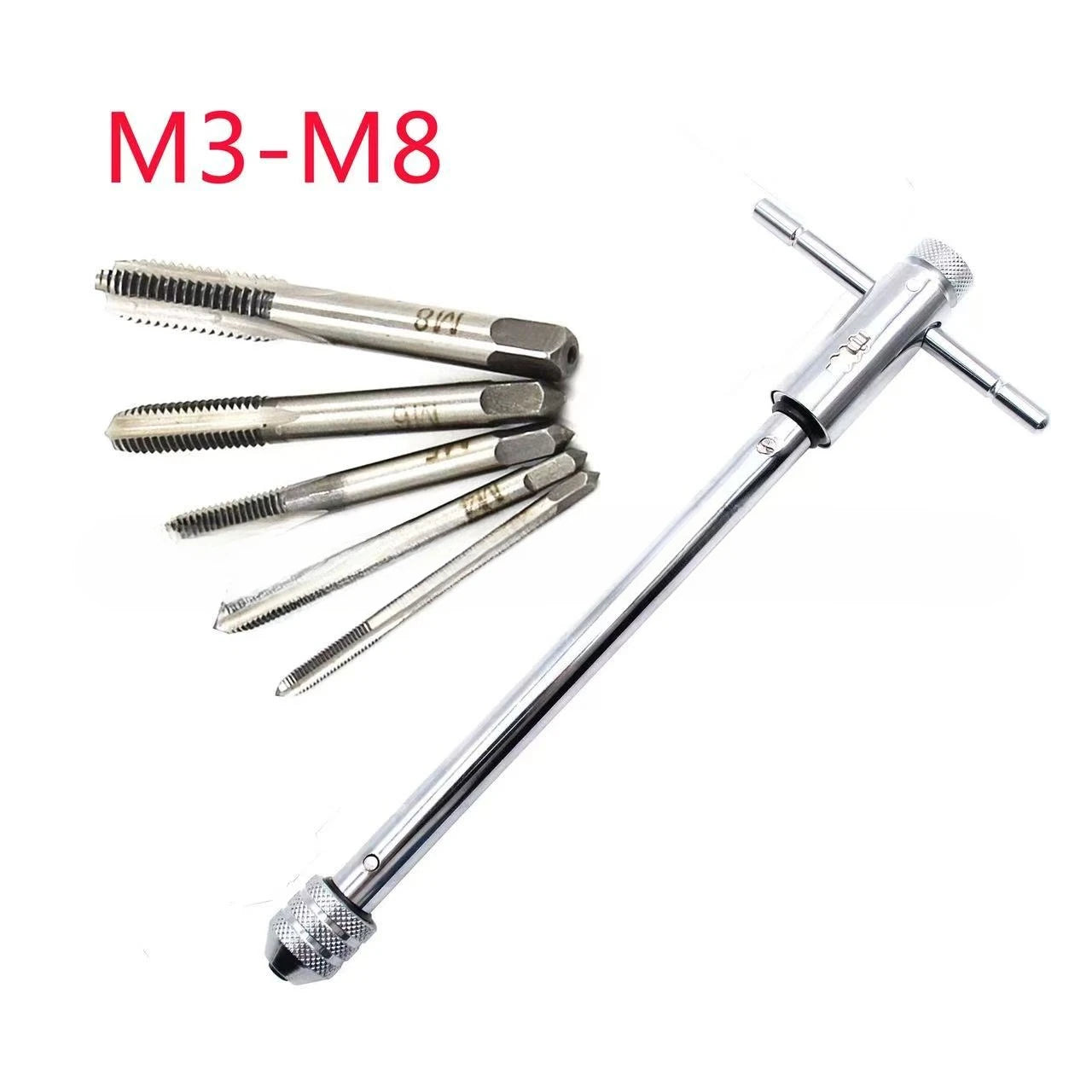 Präzise Gewindeschneidtechnik: Verstellbare T-Griff Ratsche M3-M8, langlebig - robust