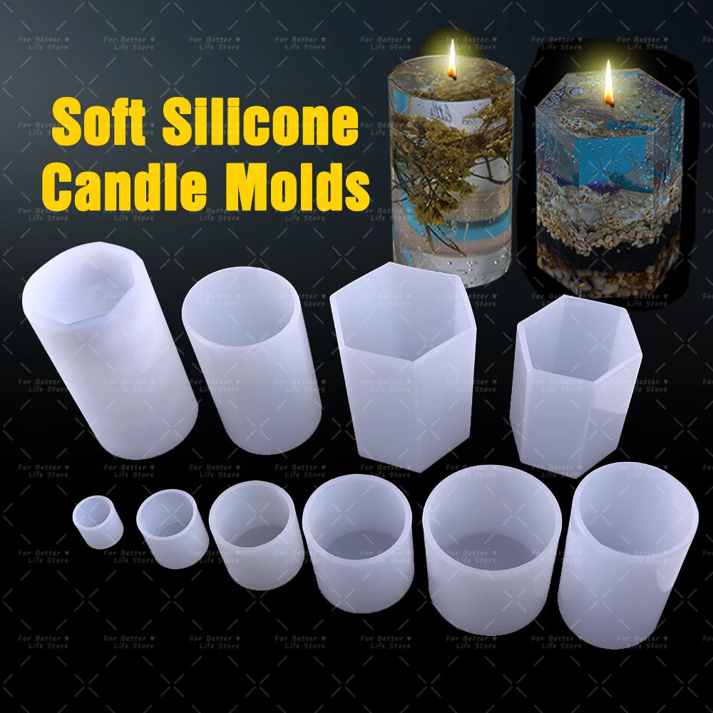 Vielseitige Silikonform für DIY Epoxidharz Kerzen und Schmuck 10 Stil