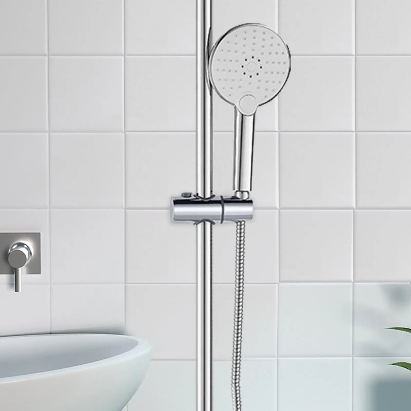Verstellbarer Duschkopfhalter für Schiebestange, halterungsset chrom-Yabubest - Home & More