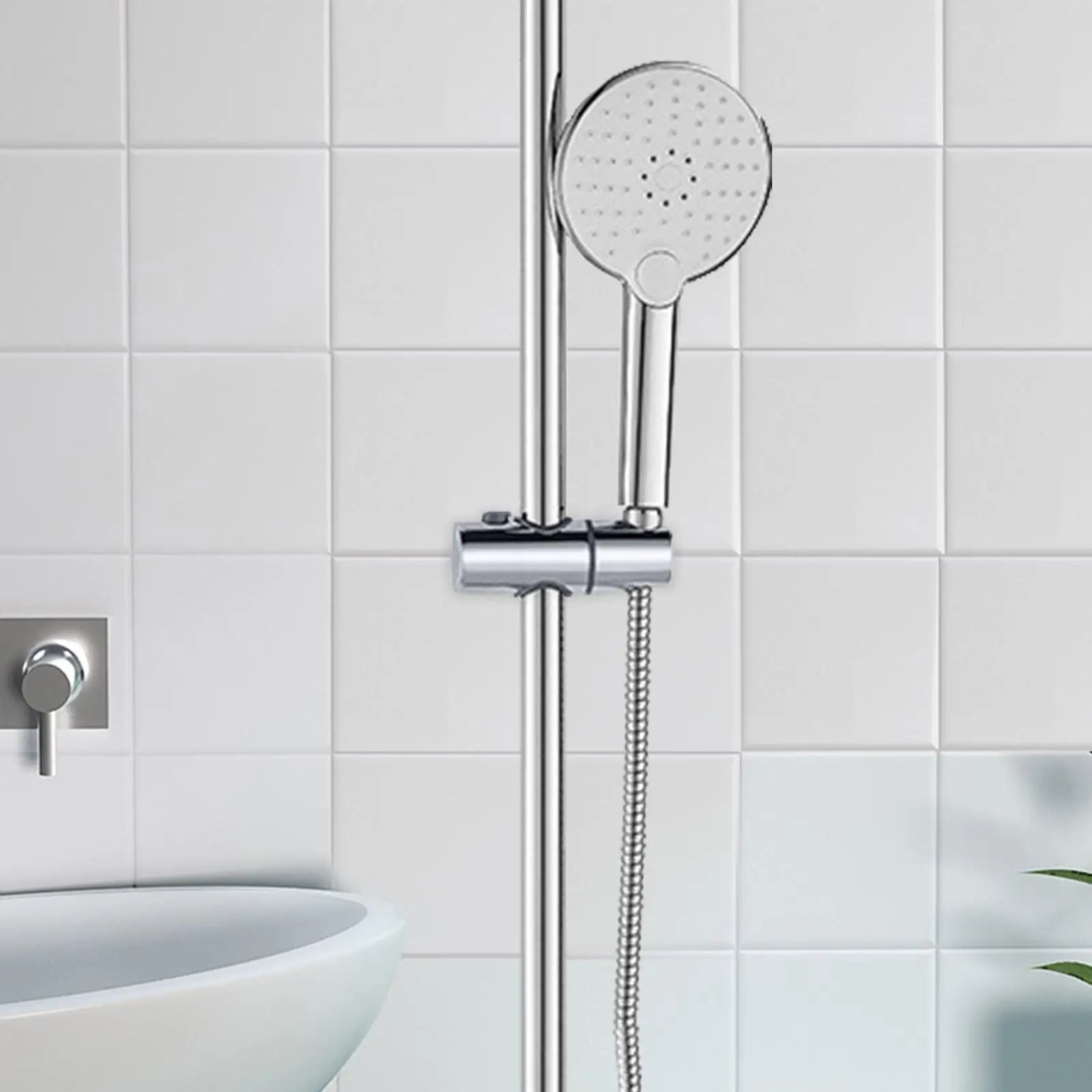 Verstellbarer Duschkopfhalter für Schiebestange, halterungsset chrom-Yabubest - Home & More