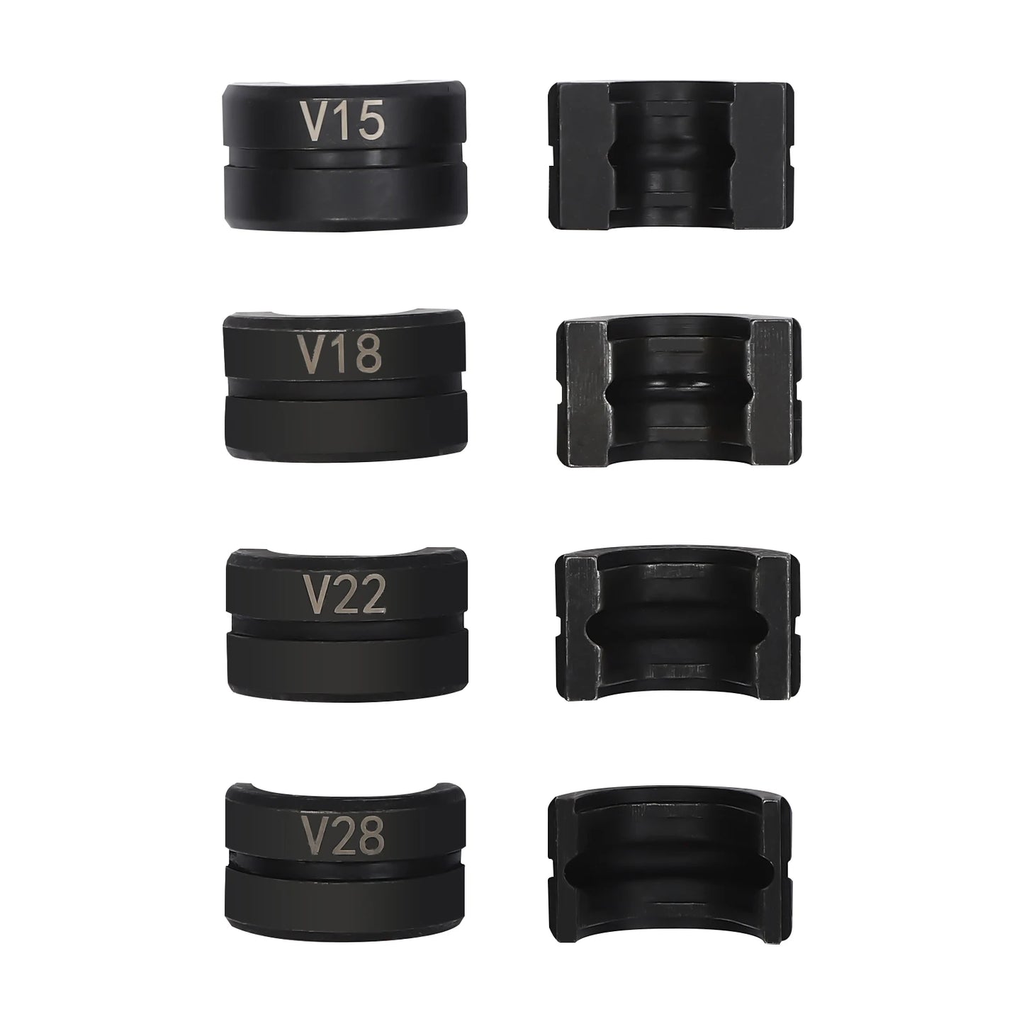 Set aus 4 Crimpmatrizen für Kupferrohre in verschiedenen Größen