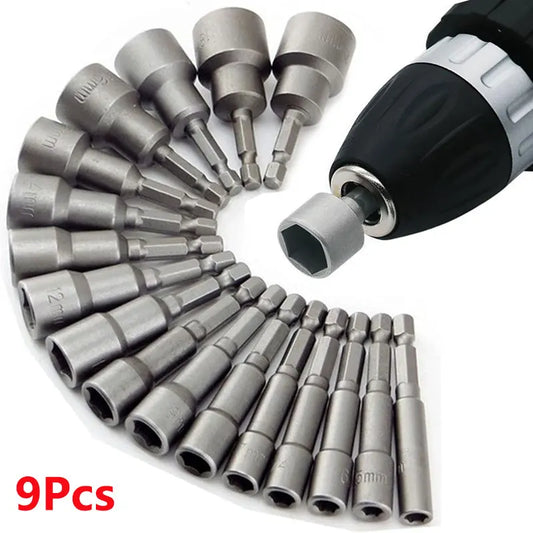 9-teiliges Steckschlüssel Bit-Set 5mm bis 13mm