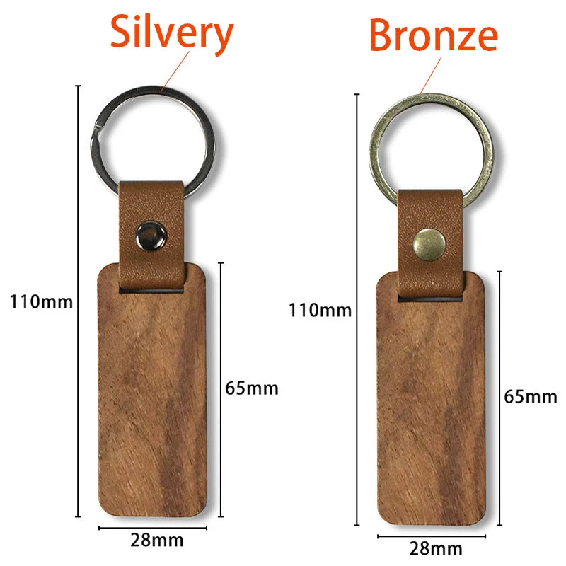 DIY Schlüsselanhänger aus Holz und Leder blanko für individuelle Gestaltung