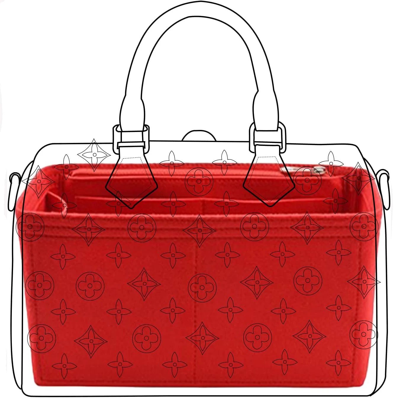 Praktischer Geldbörsen Organizer Einsatz aus Filz für Handtaschen