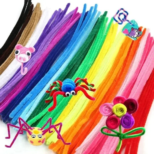 Bunte Plüsch-Stäbchen 30cm 1000 Stück DIY Bastelset für Kinder