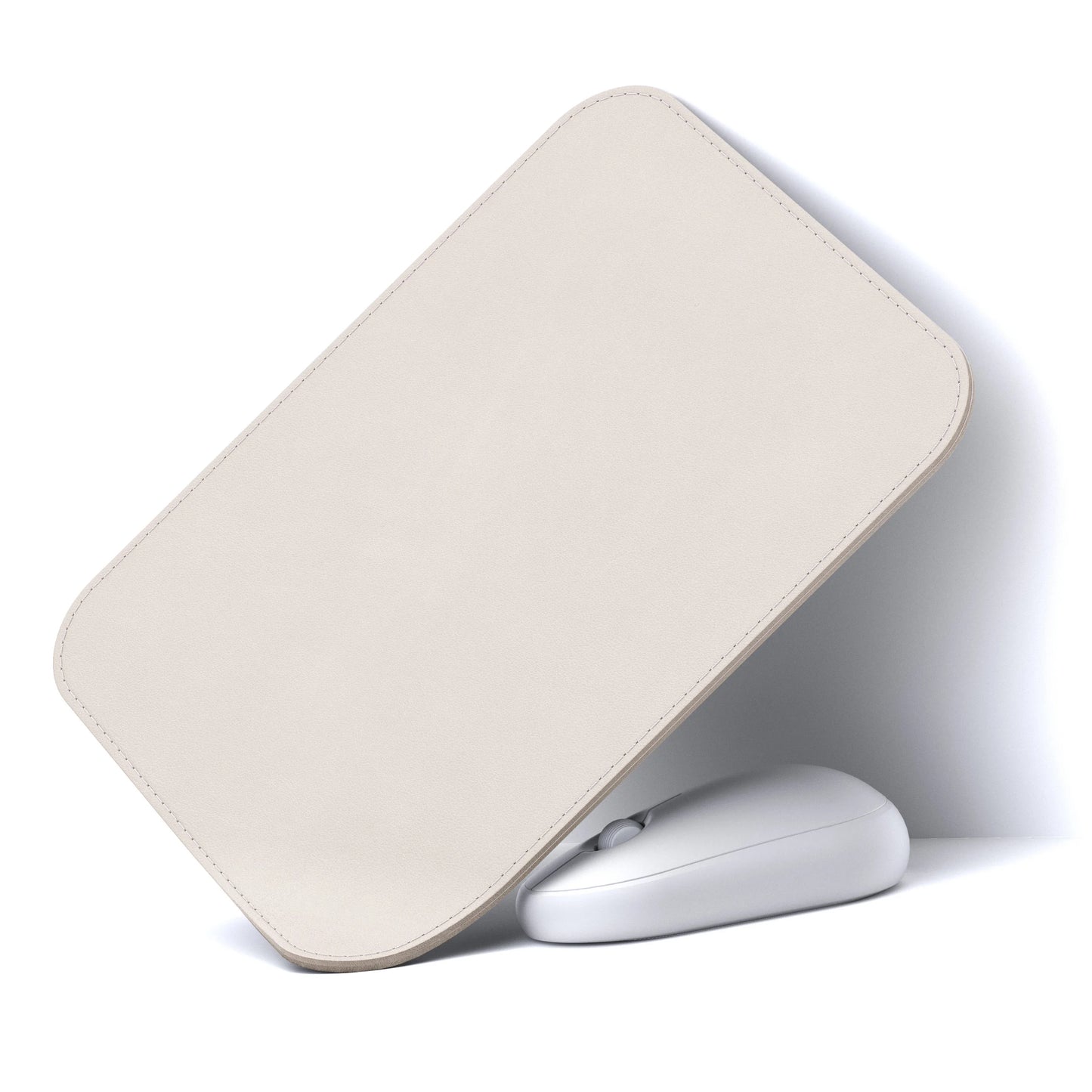 Rutschfestes 4mm PU Leder Mauspad mit genähter Kante