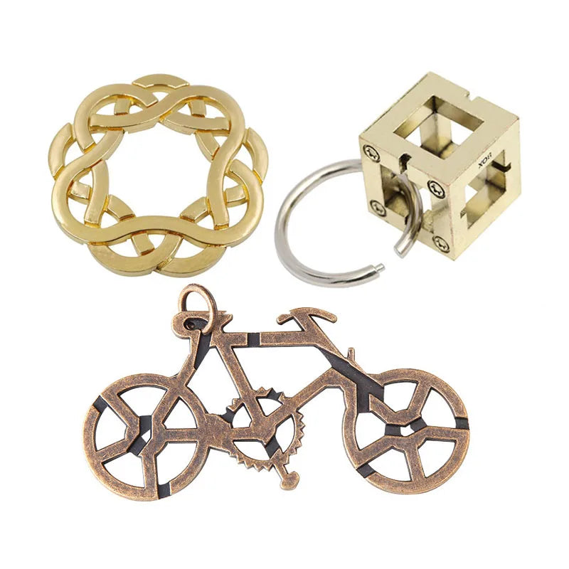 Magisches Metall-Rätsel Puzzle Set 3-teilig Lernspielzeug für Erwachsene Kinder
