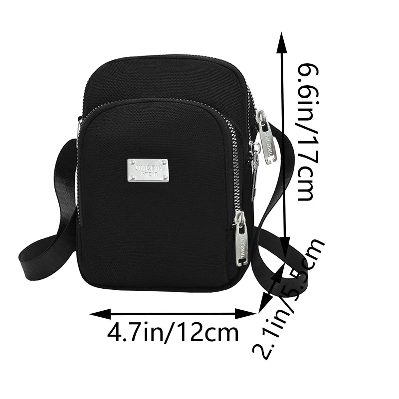 Mehrfarbige Mini Umhängetasche mit mehreren Fächern für Alltag