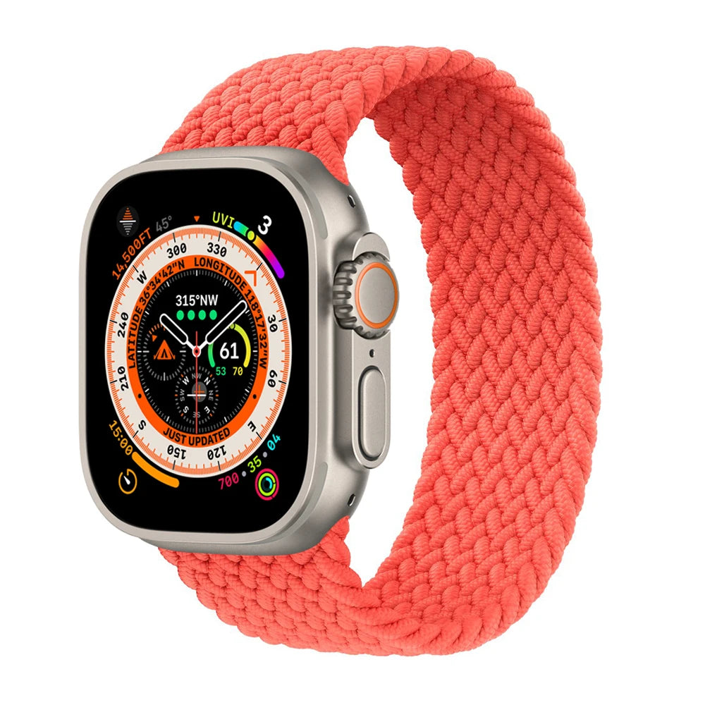 Geflochtenes Solo Loop Ersatzarmband für Smartwatch 38-49mm Unisex