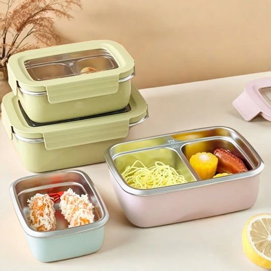304 Edelstahl Geteilte Lunchbox – Mikrowelle, Dicht, für Schule & Büro