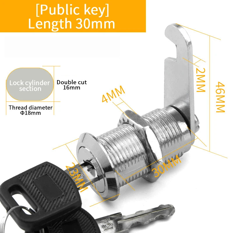 5er Set Metall Sicherheitsschloss mit Schlüssel für Schrank Schublade