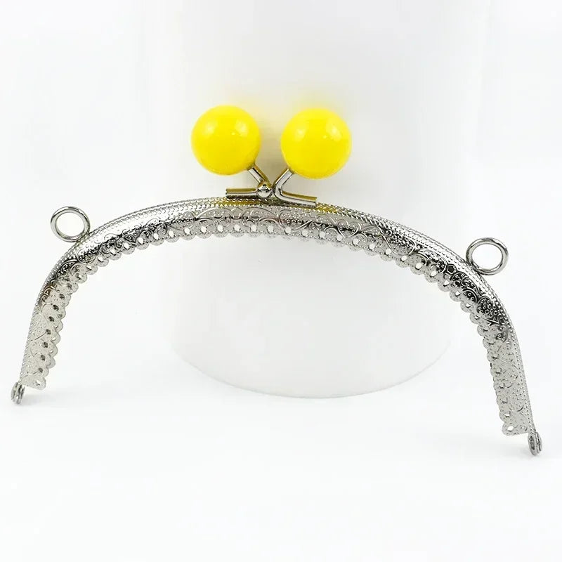 Robuster 16,5 cm Metallrahmen mit Kussverschluss - silbernem Taschengriff – DIY Set