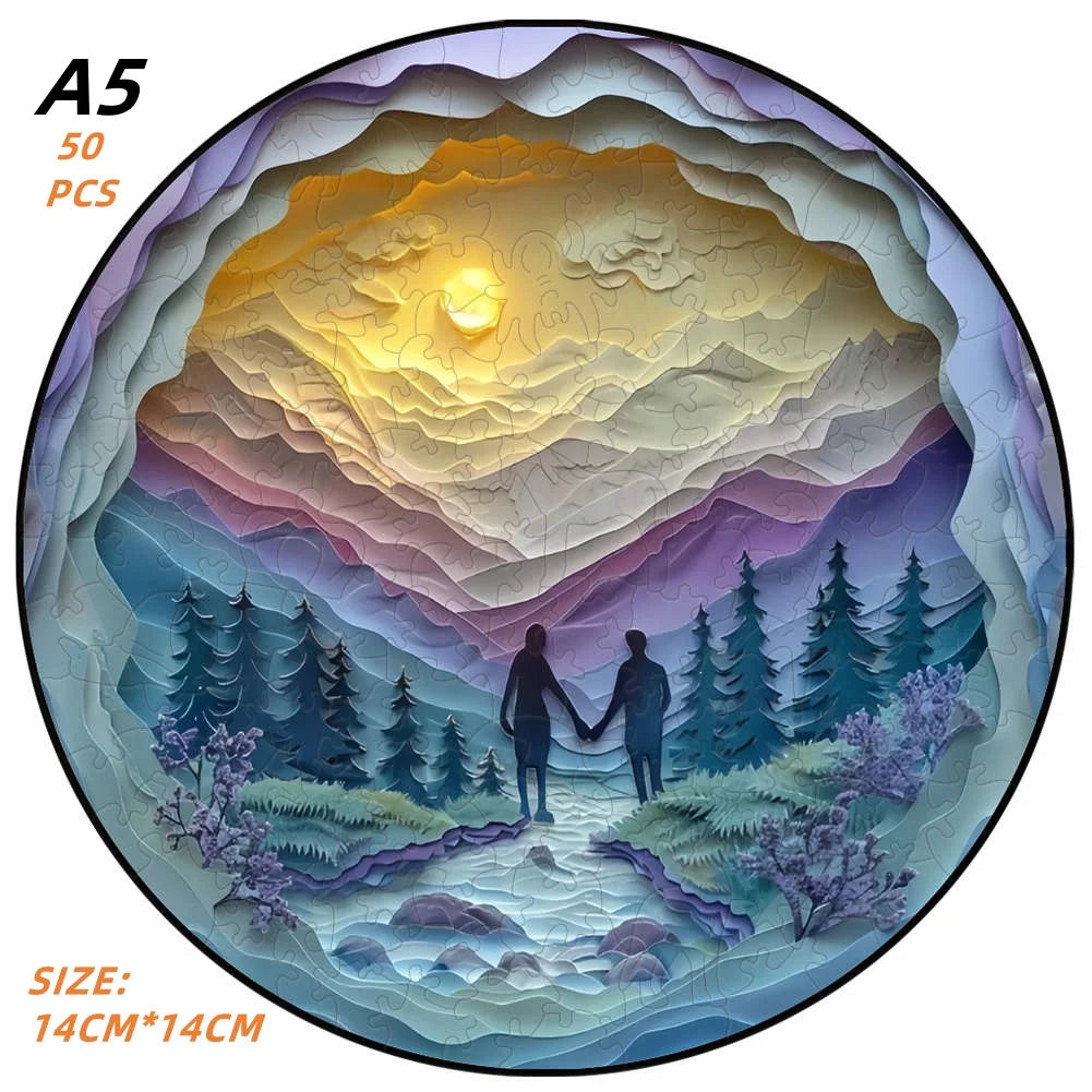 Anspruchsvolles Landschafts Holzpuzzle für Dekoration und Spiel