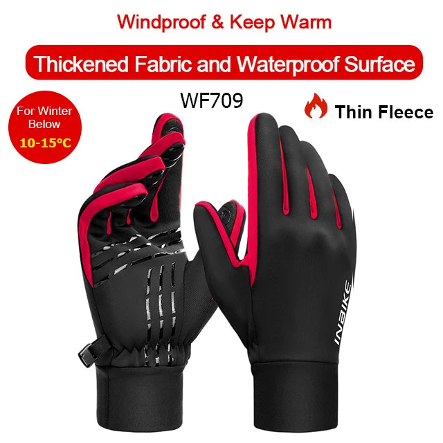 Winddichte wasserdichte Winterhandschuhe mit Touchscreen und Fleece