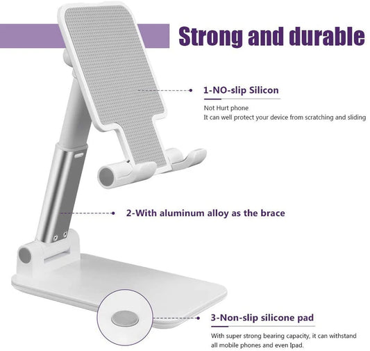 Verstellbarer Metall Schreibtisch Handy und Tablet Halter Stand