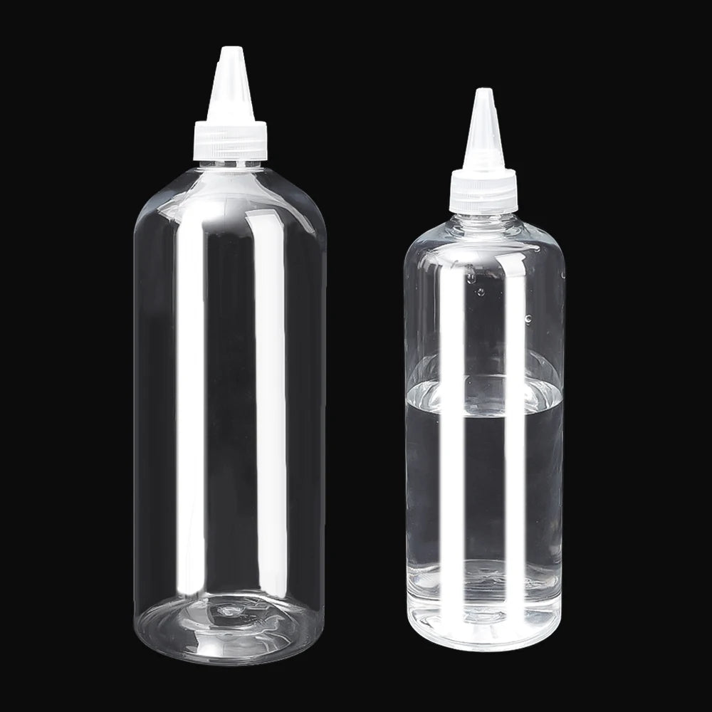 Transparente Quetschflasche 500/1000 ml mit scharfem Mund für präzise Dosierung