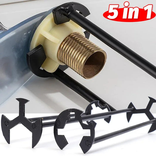 5-in-1 Multifunktionaler Waschbecken Schlüssel aus Kohlenstoffstahl für Sanitär-Yabubest - Home & More